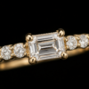 K18YG ダイヤモンドリング（K18YG・バケットダイヤ 0.18ct / メレダイヤ 0.13ct・指輪・リング / ダイヤモンド）